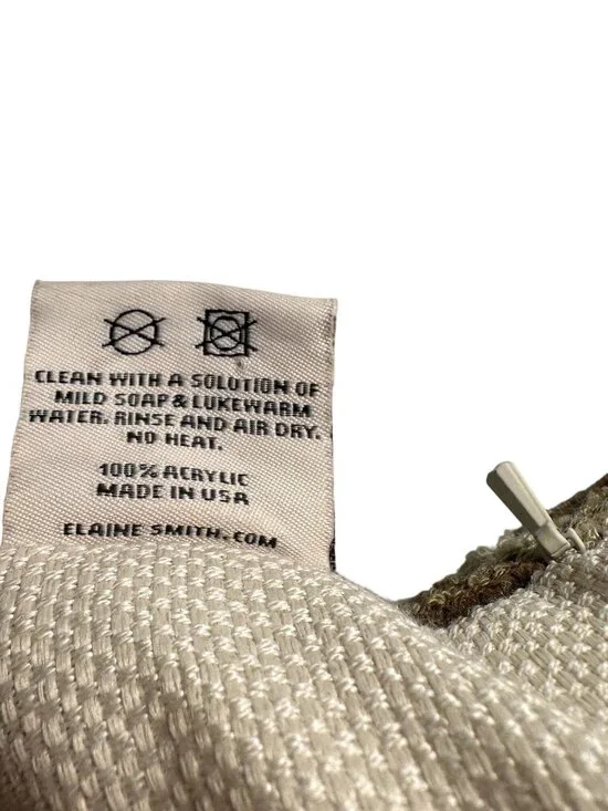 Elaine Smith Outdoor Ikat Diamond Decor Accent Pillow Geometric Neutral Tones - Picture 13 of 16